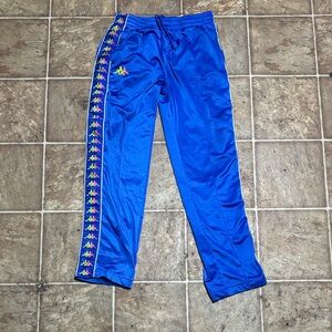 Kappa Royal Blue Track Pants with Multicolor Logo Stripe